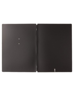 Porta Menu A4 (23,2x31,8 cm) etichetta METAL "personalizzata" (minimo 18 pezzi) solo elastico nero CHEF NERO 2