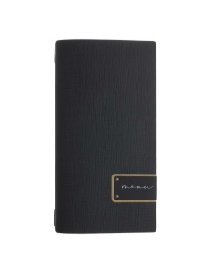 Porta Menu A4 SLIM (17,4x31,8 cm) etichetta PATCH "personalizzata" (minimo 18 pezzi) solo elastico nero CHEF NERO