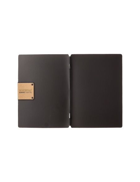 Porta Menu A5 (16,5x23,1 cm) etichetta PATCH "personalizzata" (minimo 18 pezzi) solo elastico nero CHEF NERO