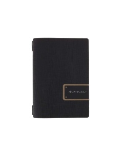 Porta Menu A5 (16,5x23,1 cm) etichetta PATCH "menu" solo elastico nero CHEF NERO
