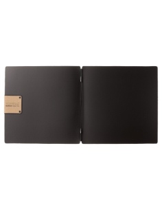 Porta Menu QUADRATO (23x23,1 cm) etichetta PATCH "menu" solo elastico nero CHEF NERO 2