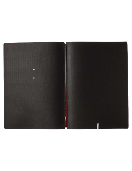 Porta Menu A4 (23,2x31,8 cm) etichetta METAL "personalizzata" (minimo 18 pezzi) solo elastico rosso JUTA NERO