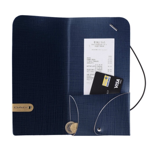 WALLET porta resto/conto etichetta PATCH "personalizzata" (minimo 18 pezzi) CHEF BLU spessore 1,2
