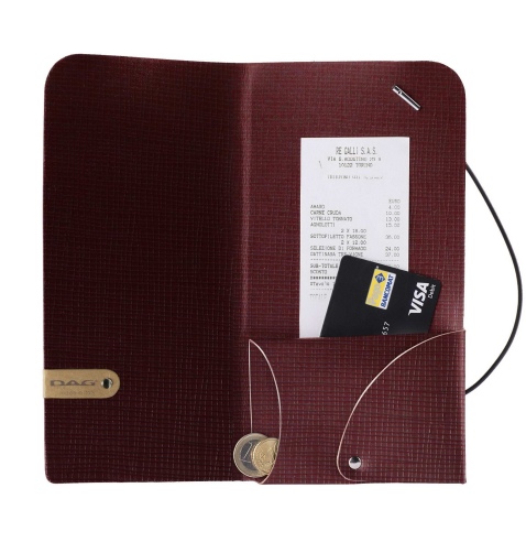 WALLET porta resto/conto etichetta PATCH "personalizzata" (minimo 18 pezzi) CHEF BORDEAUX spessore 1,2