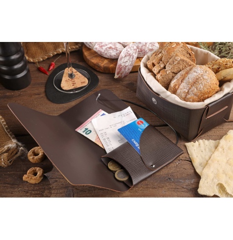 WALLET porta resto/conto CHEF MARRONE spessore 1,2