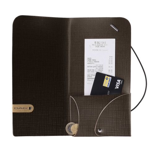 WALLET porta resto/conto etichetta PATCH "personalizzata" (minimo 18 pezzi) CHEF MARRONE spessore 1,2