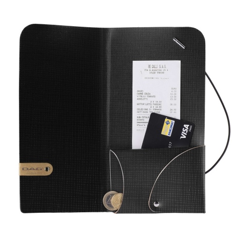 WALLET porta resto/conto etichetta PATCH "personalizzata" (minimo 18 pezzi) CHEF NERO spessore 1,2