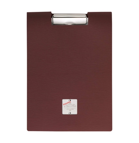 CITY MENU porta menu A4 etichetta METAL "personalizzata" (minimo 18 pezzi) molla ferma fogli CHEF BORDEAUX