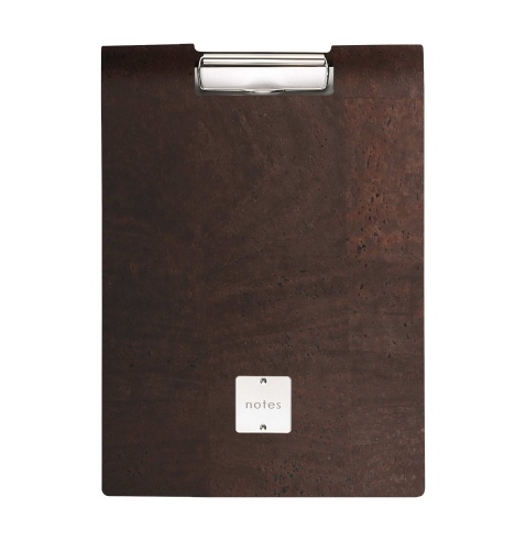 CITY porta blocco A4 etichetta METAL STANDARD "notes" molla ferma fogli SUGHERO MARRONE sp. 2.5