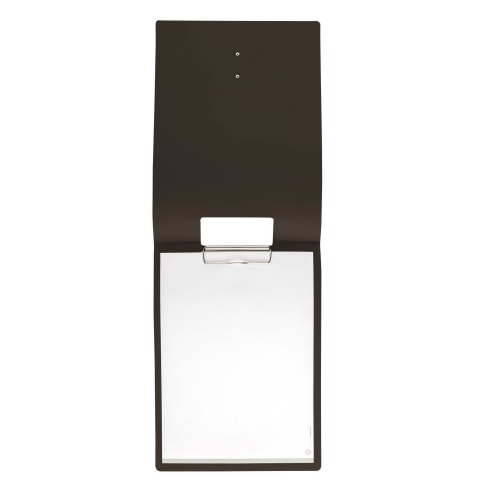 CITY MENU porta menu A4 etichetta METAL "personalizzata" (minimo 18 pezzi) molla ferma fogli CHEF MARRONE
