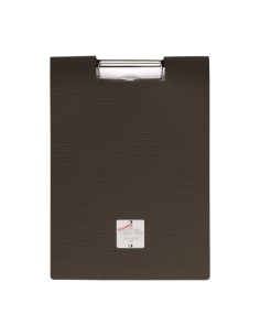 CITY MENU porta menu A4 etichetta METAL "personalizzata" (minimo 18 pezzi) molla ferma fogli CHEF MARRONE 2
