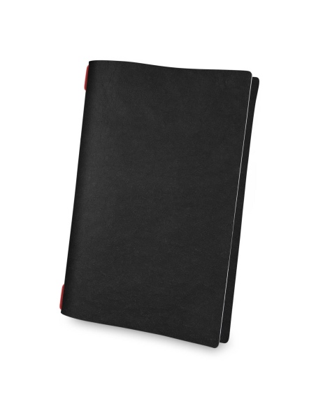 Porta Menu CUSTOM A4 (23,2x31,8 cm) non stampato - solo elastico rosso - ECO NERO sp. 0.6