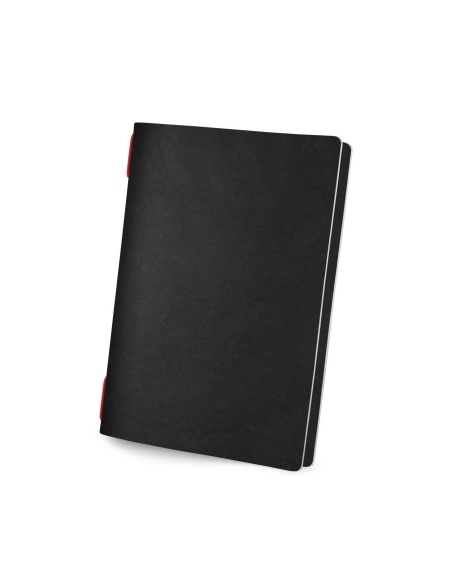 Porta Menu CUSTOM A5 (16,5x23,1 cm) non stampato - solo elastico rosso - ECO NERO sp. 0.6