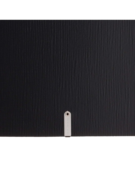 Porta Menu A5 (16,5x23,1 cm) etichetta METAL "menu" 2 buste (4 facciate) elastico nero CHEF NERO