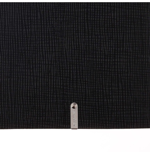 Porta Menu A5 (16,5x23,1 cm) etichetta METAL "menu" 2 buste (4 facciate) elastico nero CHEF NERO