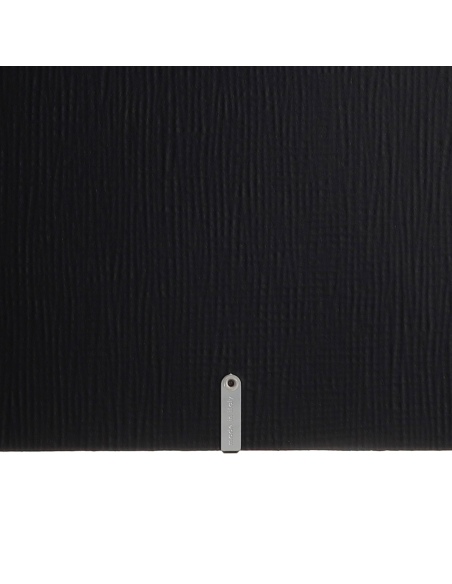 Porta Menu A4 (23,2x31,8 cm) etichetta METAL "personalizzata" (minimo 18 pezzi) 2 buste (4 facciate) elastico nero CHEF NERO