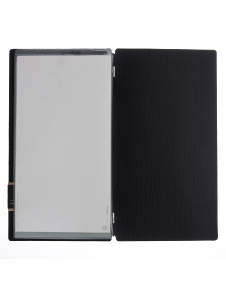 Porta Menu A4 SLIM (17,4x31,8 cm) etichetta PATCH "personalizzata" (minimo 18 pezzi) 2 buste (4 facciate) elastico nero CHEF NER