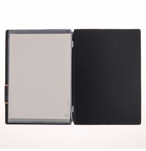 Porta Menu A5 (16,5x23,1 cm) etichetta PATCH "personalizzata" (minimo 18 pezzi) 2 buste (4 facciate) elastico nero CHEF NERO