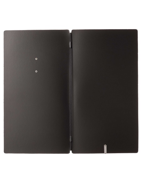 Porta Menu A4 SLIM (17,4x31,8 cm) etichetta METAL "menu" solo elastico nero CHEF NERO
