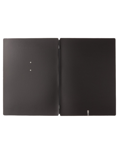 Porta Menu A4 (23,2x31,8 cm) etichetta METAL "menu" solo elastico nero CHEF NERO