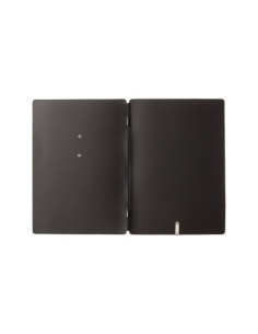 Porta Menu A5 (16,5x23,1 cm) etichetta METAL "menu" solo elastico nero CHEF NERO 2