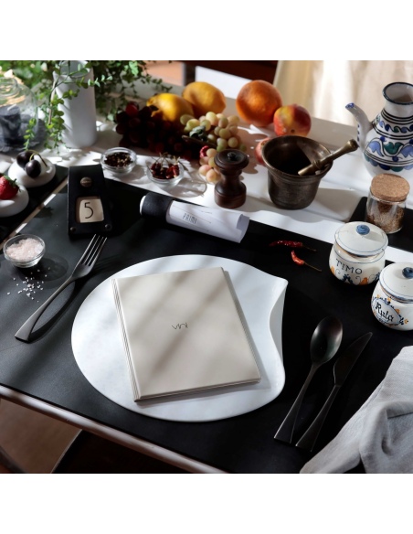 OUTLET - Porta menu in PVC termosaldato - formato GOLFO - colore tortora - 4+2 buste - scritta vini