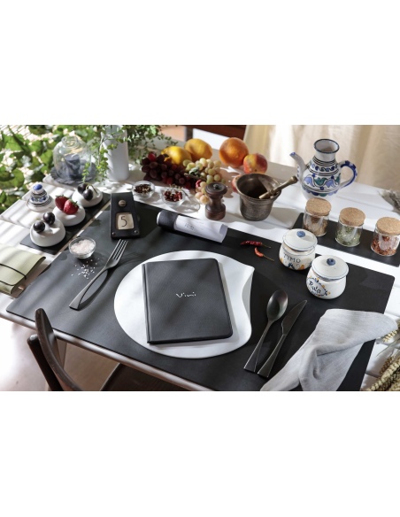 OUTLET - Porta menu in PVC termosaldato - formato GOLFO - colore nero - 6+2 buste - scritta vini