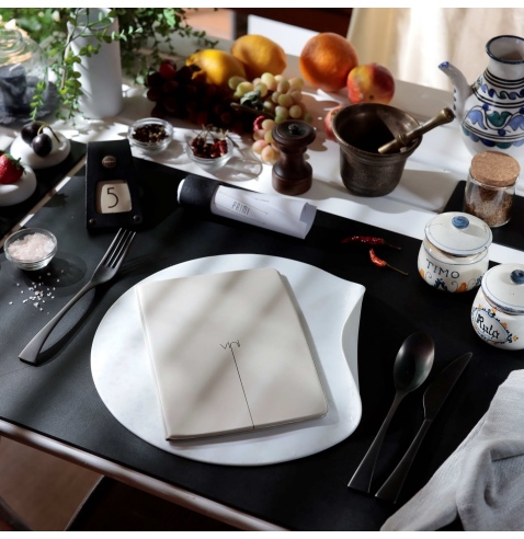 OUTLET - Porta menu in PVC termosaldato - formato GOLFO - colore tortora - 6+2 buste - scritta vini