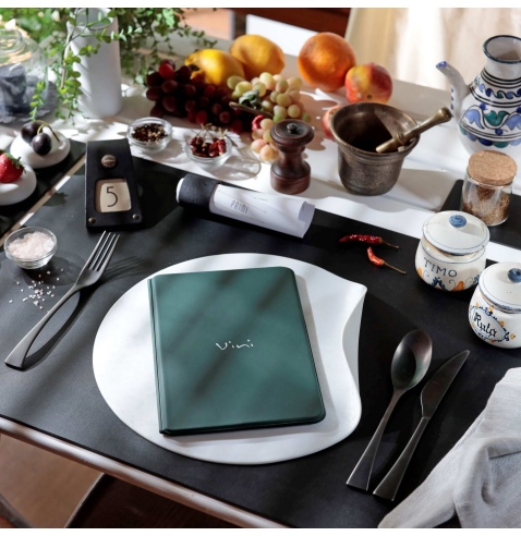 OUTLET - Porta menu in PVC termosaldato - formato GOLFO - colore verde - scritta vini