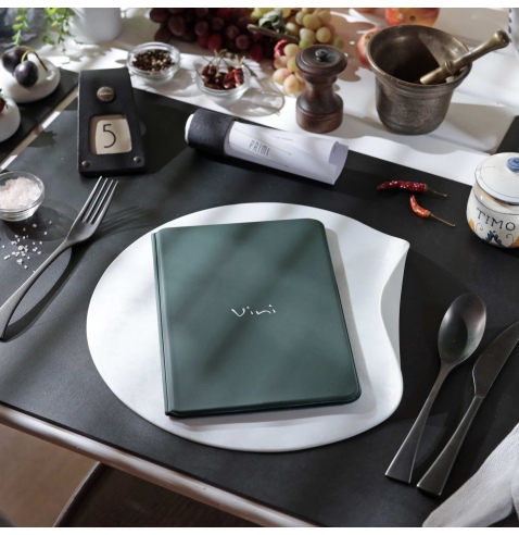 OUTLET - Porta menu in PVC termosaldato - formato GOLFO - colore verde - scritta vini