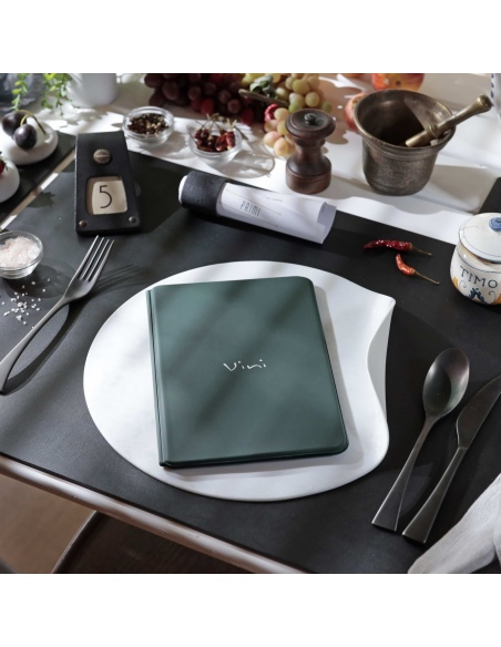 OUTLET - Porta menu in PVC termosaldato - formato GOLFO - colore verde - scritta vini