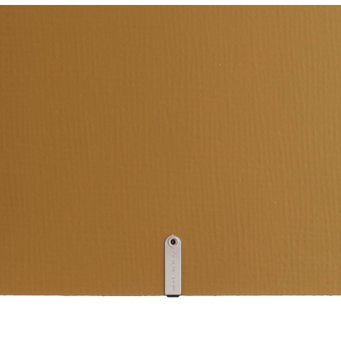 Porta Menu A5 (16,5x23,1 cm) etichetta METAL "personalizzata" (minimo 18 pezzi) 2 buste (4 facciate) elastico nero CHEF OCRA