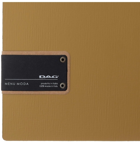 Porta Menu A4 SLIM (17,4x31,8 cm) etichetta PATCH "personalizzata" (minimo 18 pezzi) 2 buste (4 facciate) elastico nero CHEF OCR