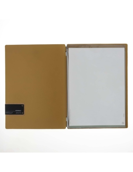 Porta Menu A4 (23,2x31,8 cm) etichetta PATCH "personalizzata" (minimo 18 pezzi) 2 buste (4 facciate) elastico nero CHEF OCRA