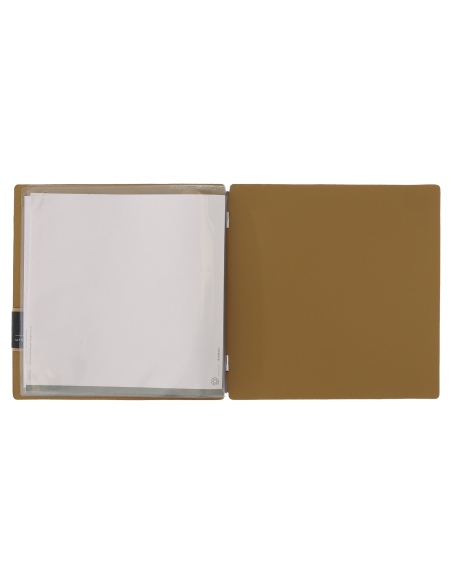 Porta Menu QUADRATO (23x23,1 cm) etichetta PATCH "personalizzata" (minimo 18 pezzi) 2 buste (4 facciate) elastico nero CHEF OCRA