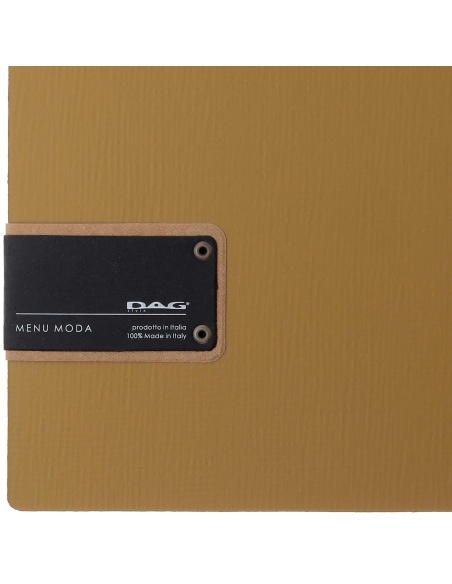 Porta Menu A4 SLIM (17,4x31,8 cm) etichetta PATCH "menu" 2 buste (4 facciate) elastico nero CHEF OCRA