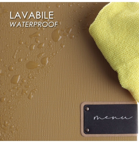 Porta Menu A4 SLIM (17,4x31,8 cm) etichetta PATCH "menu" 2 buste (4 facciate) elastico nero CHEF OCRA
