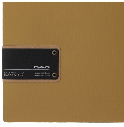 Porta Menu A4 (23,2x31,8 cm) etichetta PATCH "menu" 2 buste (4 facciate) elastico nero CHEF OCRA