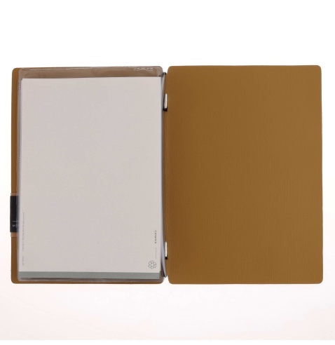 Porta Menu A5 (16,5x23,1 cm) etichetta PATCH "menu" 2 buste (4 facciate) elastico nero CHEF OCRA