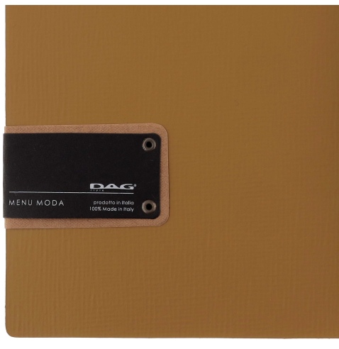 Porta Menu A5 (16,5x23,1 cm) etichetta PATCH "menu" 2 buste (4 facciate) elastico nero CHEF OCRA