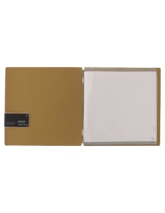 Porta Menu QUADRATO (23x23,1 cm) etichetta PATCH "menu" 2 buste (4 facciate) elastico nero CHEF OCRA 2