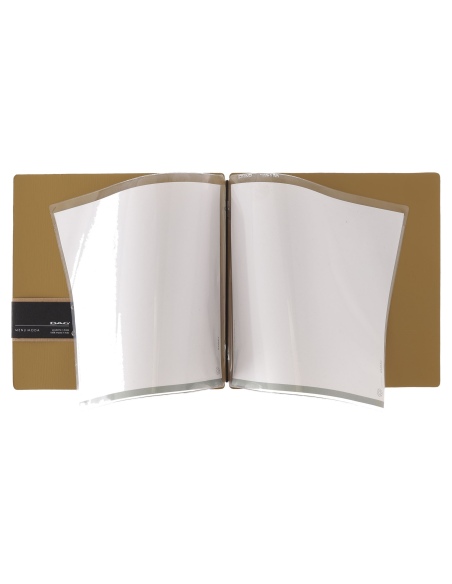 Porta Menu QUADRATO (23x23,1 cm) etichetta PATCH "menu" 2 buste (4 facciate) elastico nero CHEF OCRA