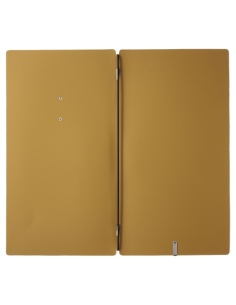 Porta Menu A4 SLIM (17,4x31,8 cm) etichetta METAL "personalizzata" (minimo 18 pezzi) solo elastico nero CHEF OCRA 2