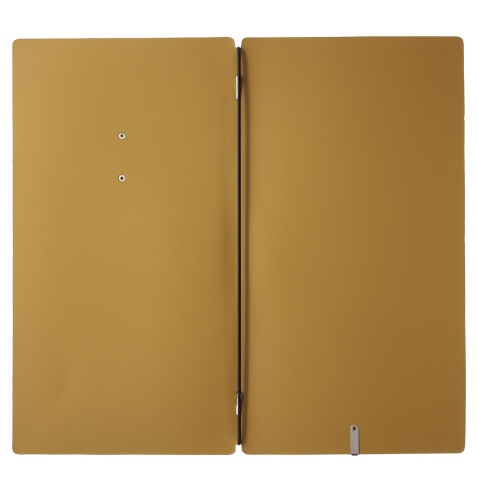 Porta Menu A4 SLIM (17,4x31,8 cm) etichetta METAL "personalizzata" (minimo 18 pezzi) solo elastico nero CHEF OCRA