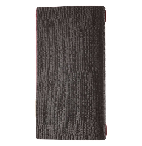 Porta Menu A4 SLIM (17,4x31,8 cm) etichetta PATCH "menu" 2 buste (4 facciate) elastico rosso JUTA BICOLOR
