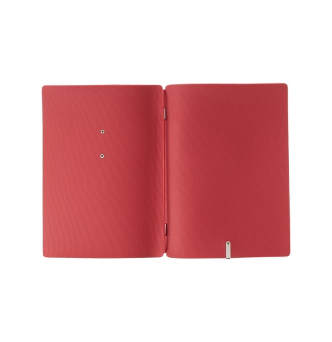 Porta Menu A5 (16,5x23,1 cm) etichetta METAL "menu" solo elastico rosso JUTA BICOLOR