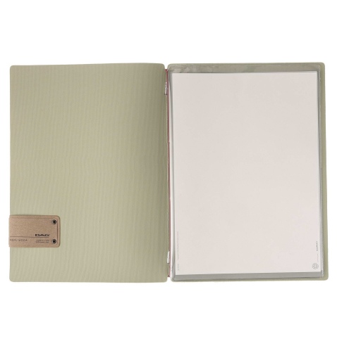 Porta Menu A4 (23,2x31,8 cm) etichetta PATCH "menu" 2 buste (4 facciate) elastico rosso JUTA SALVIA