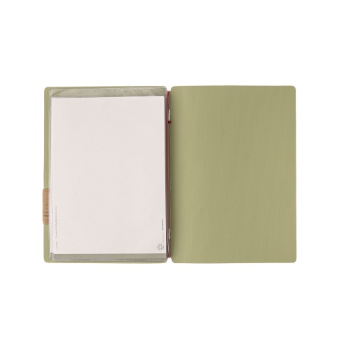 Porta Menu A5 (16,5x23,1 cm) etichetta PATCH "menu" 2 buste (4 facciate) elastico rosso JUTA SALVIA