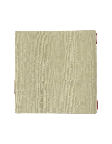 Porta Menu QUADRATO (23x23,1 cm) etichetta PATCH "menu" 2 buste (4 facciate) elastico rosso JUTA SALVIA