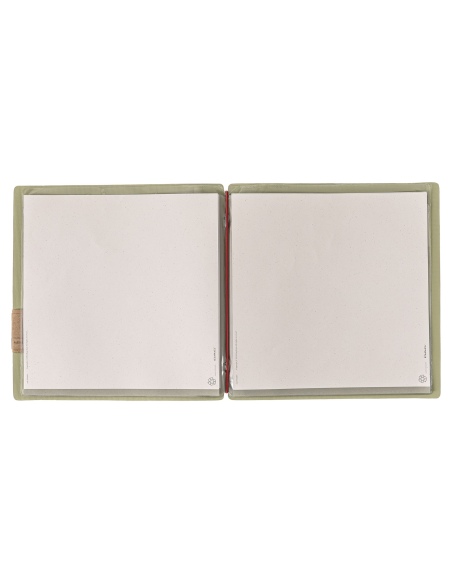 Porta Menu QUADRATO (23x23,1 cm) etichetta PATCH "menu" 2 buste (4 facciate) elastico rosso JUTA SALVIA